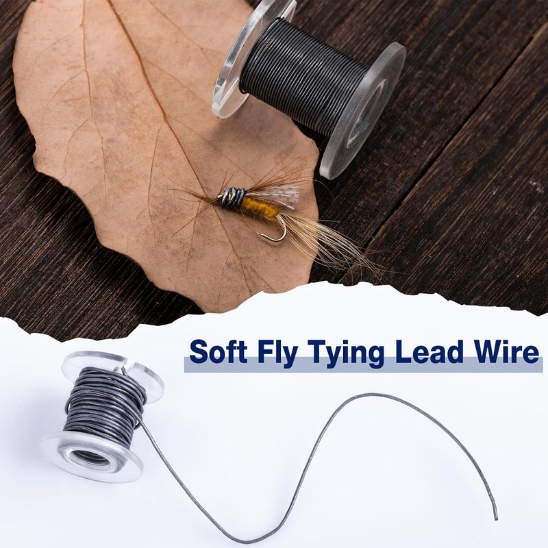 Goture Fly Tying Lead Wire,0.02”/0.03”/0.04" Fly Tying Wire Fly Tying Materials Soft Lead Wire Weight Thread Streamer Weight Line Fly Tying Equipment - Image 2